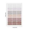 Dimension view of 36-count neutral minimalist weekly planner stickers for scrapbooking - Weekly Schedule Label(A268) / 18x12cm / Colorful