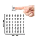 Detail showing 40 mini trash bin stickers with precise size measurements in inches. - Trash Can Shape ID Label (A326) / 9x9cm / Gray