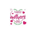 Pink heart Happy Mother's Day adhesive stickers for gift packaging seal decoration - Pink Heart Vine Leaf Style (A403)