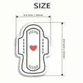 Macro detail showing the exact 10mm by 15mm size of the menstrual tracking planner sticker - Creative Planner Record Sticker (A210) / 10.5x9.5cm / White