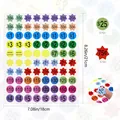 Detailed view of 80 assorted colorful pricing stickers for retail with various dollar values - Colorful Currency Price Sticker (A238) / 21x18cm / Colorful