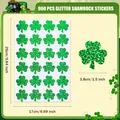 Set mit 960 grünen Glitzer-Kleeblatt-Aufklebern für die St. Patrick's Day Deko. - Modell A178 / 960 Stk (17x25cm)