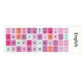 Colorful universal QWERTY English keyboard letter stickers for laptop and desktop - Colorful Collage Style (A605) / 1 Piece/Pack (18x7.1cm)