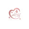 Elegant rose gold Mother's Day heart sticker for gift packaging and sealing. - Rose Gold Mother Child Hug Heart Style (A418)