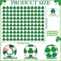 Especificaciones detalladas de tamaño y características para pegatinas trébol San Patricio - 25 Hojas Caja (16x19.2cm)