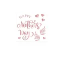 Rose gold foil HAPPY Mother's Day square adhesive sticker for gift wrap sealing and labels - Rose Gold Artistic Blessing Feather Leaf Style (A419)