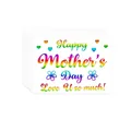Rainbow Happy Mother's Day stickers for gift packaging and seal - Gradient Colorful Heart Flower Style (A402)