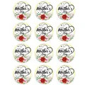 Round floral adhesive stickers featuring Happy Mother's Day elegant script and red roses - Round Gold Border Rose Style (A424)
