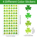 Hoja de pegatinas de trébol de San Patricio en 4 tonos de verde con medidas. - Combo 4 Colores (11x21cm)