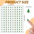 Detalle de las pegatinas redondas de árbol de Navidad de 13 mm con sus dimensiones - Pegatina Redonda de Árbol de Navidad Verde (A26)