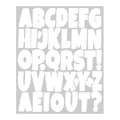 Set of 2-inch white bubble letter stickers for bulletin boards and classroom decoration - 27.5x22cm/Sheet / White