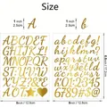 Two sheets of decorative gold metallic alphabet and number stickers for scrapbooking DIY crafts - Gold Hot Stamping (A234) / 2 Sheets/Set