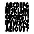 2-inch black bold alphabet stickers for bulletin boards and classroom decor - 27.5x22cm/Sheet / Black