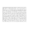 Set di adesivi decorativi bianchi con lettere maiuscole e minuscole più numeri - 36x15cm / Bianco