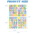 Specification and dimensions of colorful bubble alphabet sticker sheets for DIY crafts - Multicolor Bubble Font Letters / Single Sheet (13.6*18.6cm)