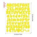 Yellow 1-inch alphabet number stickers set for DIY scrapbooking and notebook decor - Yellow (A827) / 1 Sheet (19.3x22.9cm)