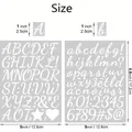 2-sheet set of calligraphy alphabet and number stickers for DIY craft scrapbooking - White Flourish (A236) / 2 Sheets/Set