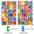 Detailed dimensions of colorful alphabet and number adhesive stickers for DIY crafts - Colorful Alphabet and Number Set (A228) / 2 Sheets (17.1x12.3cm) / Colorful