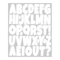White bubble letter alphabet sticker sheet for DIY greeting cards and gift decor. - Bold Bubble Font (A381-B) / Single Sheet (27.5x22cm) / White