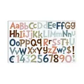Detail of colorful waterproof alphabet and number DIY sticker set for gift decoration. - A394 Morandi Color Alphabet Numbers / Single Sheet (36x15cm)