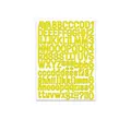 Set of yellow adhesive alphabet and number stickers for DIY craft decoration. - Bright Yellow Alphabet and Number Sticker (A475) / Single Sheet (21x29cm) / Yellow
