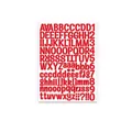 Detail of red alphabet and number sticker sheet for DIY greeting card decoration. - Red 3D Font Sticker (A477) / Single Sheet (21x29cm) / Red
