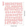 Pink bubble alphabet and number stickers with clear size dimension markings - Pink (A833) / 1 Sheet (19.3x22.9cm)