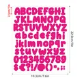 Pink alphabet and number sticker sheet with 1-inch characters for DIY decoration - Rose Red (A835) / 1 Sheet (19.3x22.9cm)