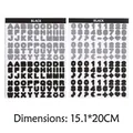 Detail view of the 15.1x20cm waterproof letter and number sticker set for DIY crafts - Alphabet + Number Set (A73) / 2 Sheets/Set (15.1x20cm) / Black