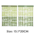 Detail view of green bubble alphabet and number waterproof stickers for DIY craft - Alphabet Number Set (A77) / 2 Sheets/Set (15.1x20cm) / Green