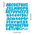 Blue 1-inch bubble alphabet and number sticker sheet for DIY planners and crafts - Blue (A836) / 1 Sheet (19.3x22.9cm)