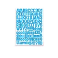 Blue alphabet and number waterproof self-adhesive sticker sheet for DIY greeting card crafts - Blue Alphabet and Number Waterproof Sticker (A480) / Single Sheet (21x29cm) / Blue
