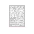 White alphabet and number sticker sheet for DIY greeting cards and gift decoration - A482 White Outline Alphabet Numbers / Single Sheet (21*29cm)