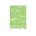 Green waterproof alphabet and number sticker sheet for DIY gift card and craft decoration - A483 Green Alphabet Numbers / Single Sheet (21*29cm)