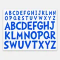 Blue alphabet stickers for DIY gift cards and waterproof decorative craft projects - Hand-drawn Art Font (389) / Single Sheet (34.2x22cm) / Blue