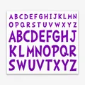 Waterproof purple capital alphabet sticker sheet for DIY greeting card craft decoration - Hand-drawn Art Font (389) / Single Sheet (34.2x22cm) / Purple