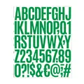 Green waterproof alphabet and number sticker set for DIY gift cards and crafts decorations - Uppercase Letter & Number Style (A388) / Single Sheet (28x22.5cm) / Green