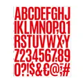 Large red waterproof alphabet and number sticker sheet for DIY crafts and gift card decor. - A388 Bold Style (Red) / Single Sheet 【28x22.5cm】