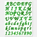 Green alphabet and number sticker sheet for DIY greeting card craft decoration - A385 Artistic Script (Green) / Single Sheet 【27x18.5cm】