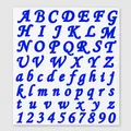 Blue cursive alphabet and number sticker sheet for DIY gift card craft decoration - A385 Artistic Script (Dark Blue) / Single Sheet 【27x18.5cm】