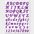 Purple cursive alphabet and number sticker sheet set for DIY gift card decoration - A385 Artistic Script (Purple) / Single Sheet 【27x18.5cm】