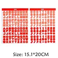 Waterproof red alphabet and number sticker set for DIY scrapbooking and crafts decor - Alphabet + Number Set (A74) / 2 Sheets/Set (15.1x20cm) / Red