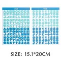 Blue alphabet and number sticker set for waterproof DIY craft and gift decoration - Alphabet + Number Set (A76) / 2 Sheets/Set (15.1x20cm) / Blue