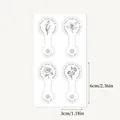 Pegatinas de sellado flores 'Thank You', tamaño 3x6cm con diseño de arte de línea - Estilo Floral de Líneas en Blanco y Negro (A285)