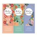Juego de pegatinas florales de agradecimiento en rosa, verde y morado para sellar cajas - Estilo Floral Color Macaron (A252)