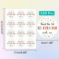 120 pegatinas redondas de agradecimiento para celebraciones, decoración para regalos - Gracias de Lunares de Colores (A98)