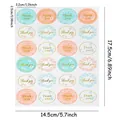 Hoja de 24 pegatinas florales de agradecimiento para empaques de regalo y sellos decorativos - Estilo de Agradecimiento Floral Bronceador (A729)