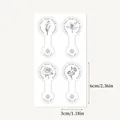 Pegatinas florales de agradecimiento para empaques de regalo, etiquetas adhesivas 6x3cm - Estilo Floral de Líneas en Blanco y Negro (A285)