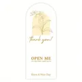 Pegatina arqueada 'Thank You' con diseño de orquídea para embalaje de regalos. - Estilo de Arco de Orquídea Dorada (A290)
