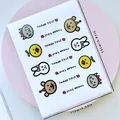 Hoja de pegatinas Thank You de animales lindos para empaque de regalos, 15x11 cm - Estilo de Combinación de Animales de Dibujos Animados (A220)